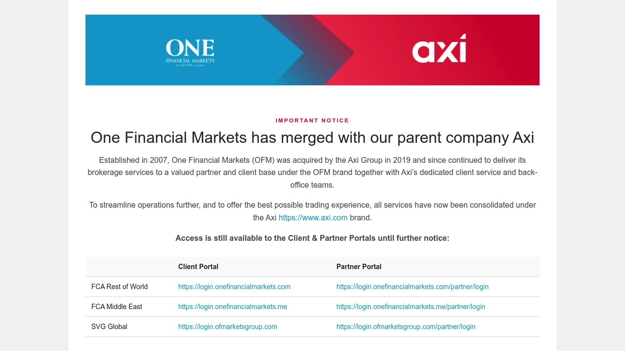 One Financial preview