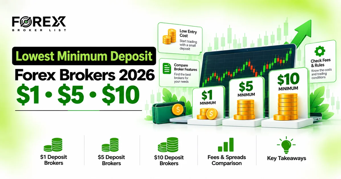 Lowest Minimum Deposit Forex Brokers 2026: $1 $5 $10